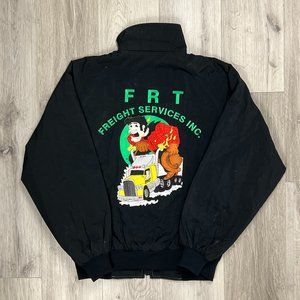 Freight Services Inc Vintage Port Authority Black Large Jacket